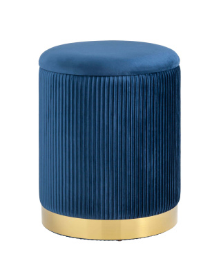 Пуф Шарлотта с ящиком велюр синий. Фото