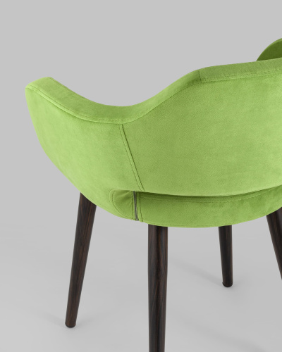 Стул с подлокотниками Саймон велюр травяной. Фото №8