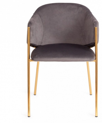 Стул  KRONOS (mod. 8158) металл/вельвет, серый/золотые ножки, G062-40 (поставляется по 2 шт) фото Стул  KRONOS (mod. 8158) металл/вельвет, серый/золотые ножки, G062-40 (поставляется по 2 шт). Фото №2