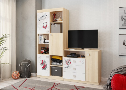 Энерджи Комод дуб сонома/белый. Фото №2