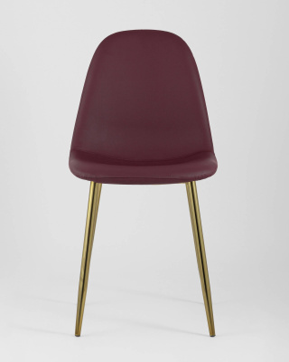 Стул Валенсия экокожа красная золотые ножки. Фото №4