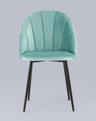 Стул Логан велюр пыльно-голубой. Фото