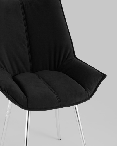 Стул Осло велюр черный ножки хромированные. Фото №9