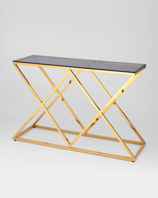 Консоль ИНСИГНИЯ 120*40 золото стекло smoke фото Консоль ИНСИГНИЯ 120*40 золото стекло smoke. Фото №3