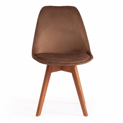 Стул Secret De Maison TULIP SOFT (mod. 74) вельвет/дерево , 54 х 47 х 83 см , коричневый (HLR11)/натуральный (поставляется по 4 шт). Фото №2