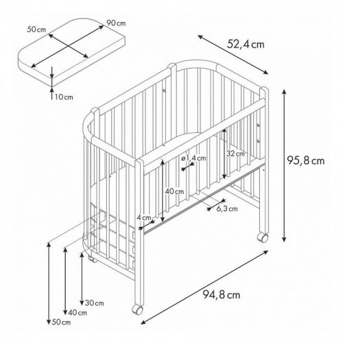 Кроватка Polini kids Simple 105, белый. Фото №5