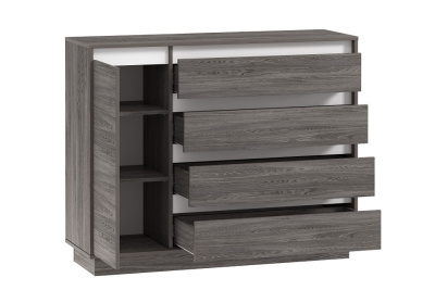 Комод Virginia НМ 011.01, Белый Скандинавский/Ясень Анкор темный фото Комод Virginia НМ 011.01, Белый Скандинавский/Ясень Анкор темный. Фото №2