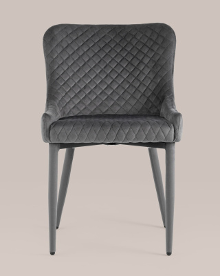 Стул Ститч серый ножки велюр. Фото