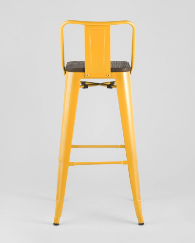 Стул барный TOLIX WOOD со спинкой желтый. Фото №7